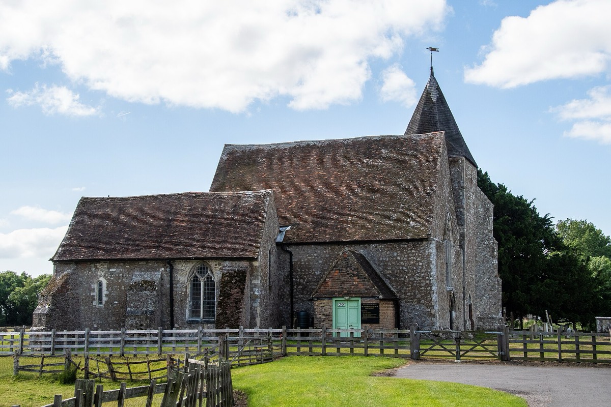 St Clement's Church at Old Romney, with its shingled spire